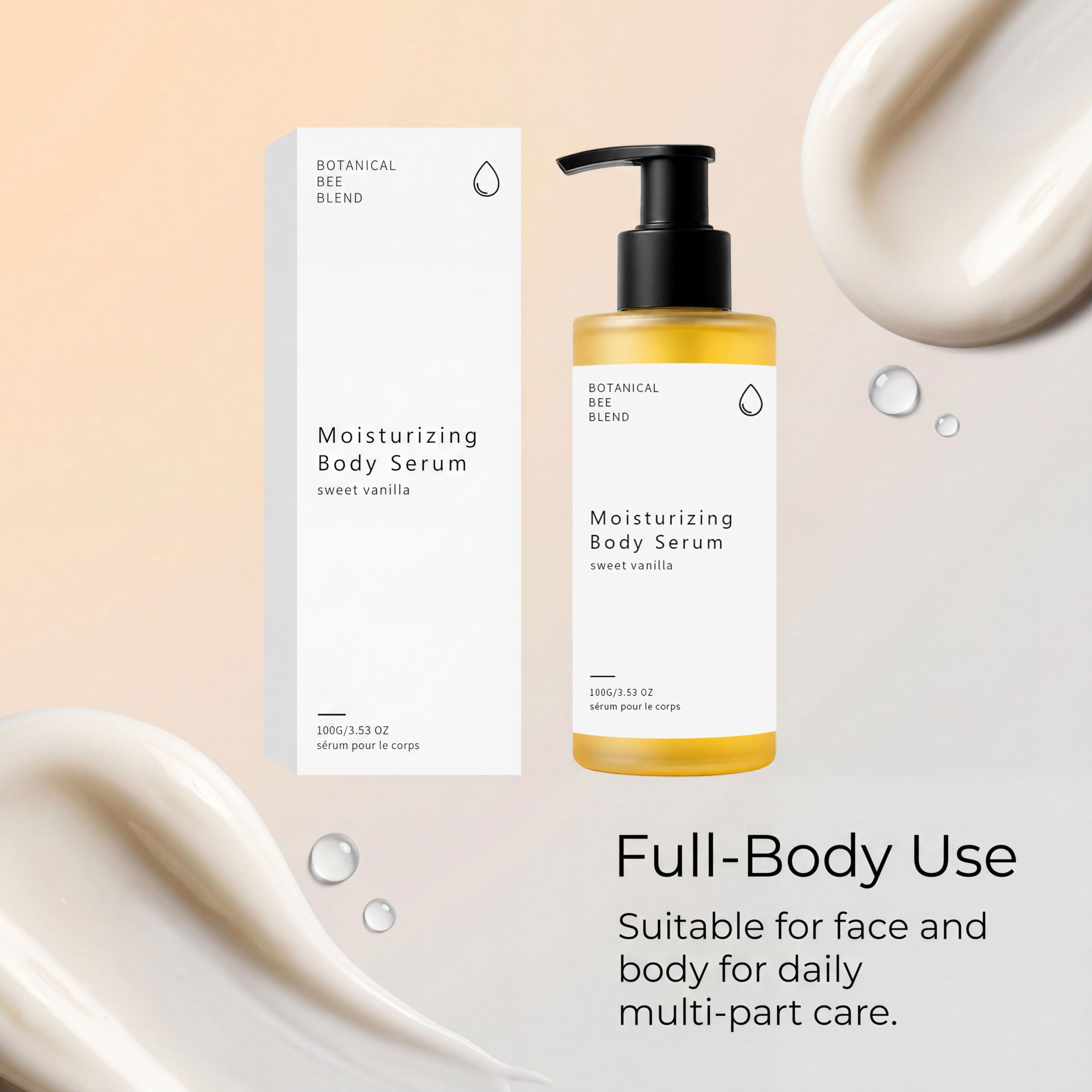 Siero corpo botanico con estratti di api naturali, olio per il corpo rassodante dopo la doccia, idratante e lisciante, formula leggera per una pelle morbida ed elastica (6 pezzi)