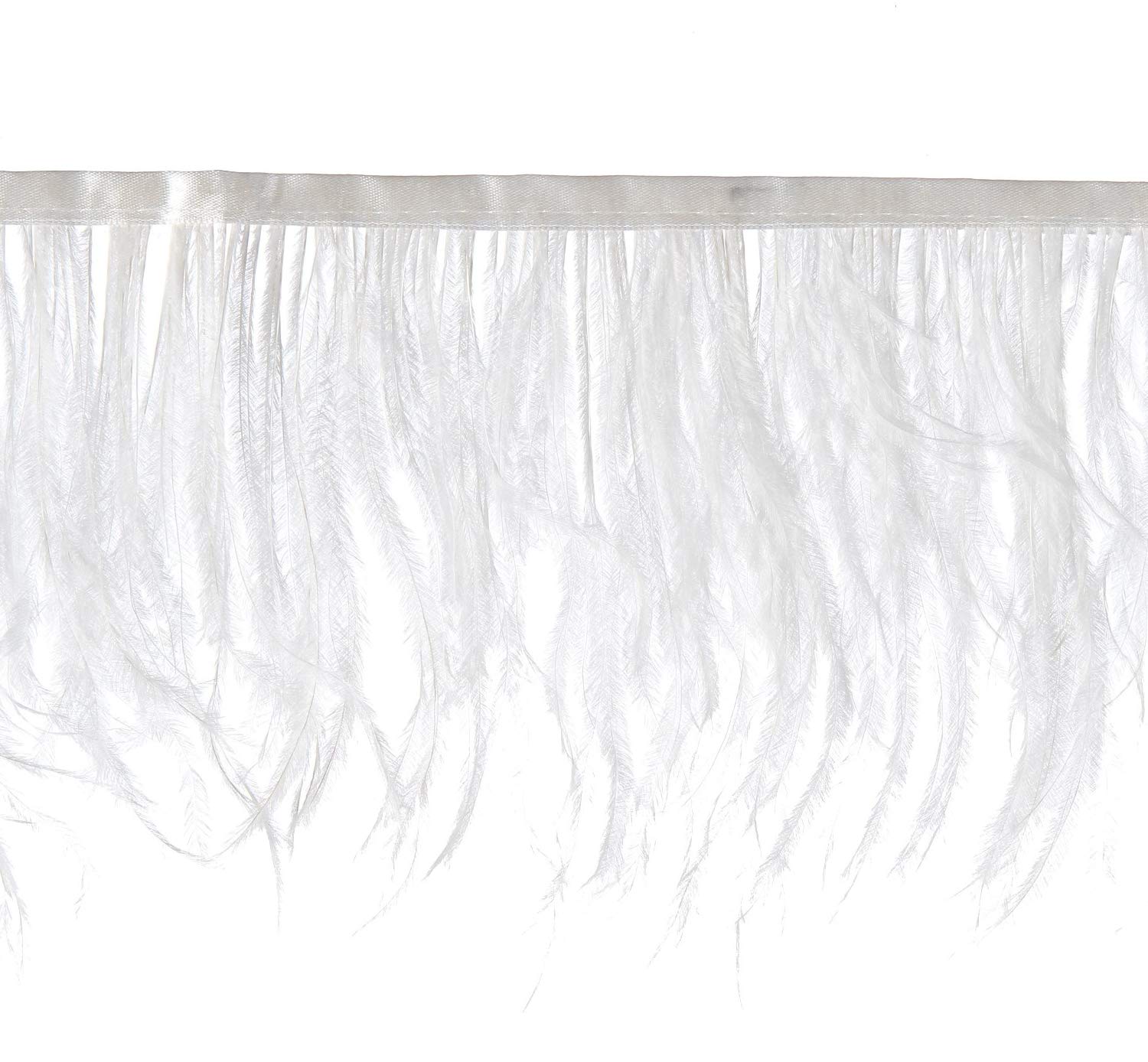 Frange plumes d'autruche HAND blanche pour décoration de mariage 10m
