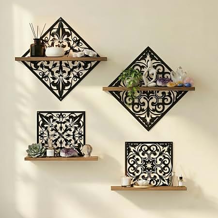Amazon.com: Creative Co-Op Distressed Metal 6‑Tier Wall Shelf, Grey