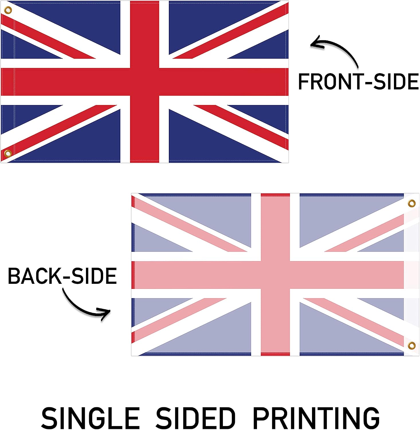 BannerBuzz Knitted Fabric UK FLAG with Grommets International Flags of the World with Multiple Sizes (6' W X 4' H)