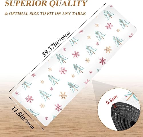 Miniatura 3 de Christmas Trees Snowflakes Square Trivets for Hot Dishes, Counter Heat Protector Mat and Waterproof Table Runner for Pressure Cooker 39.40''X