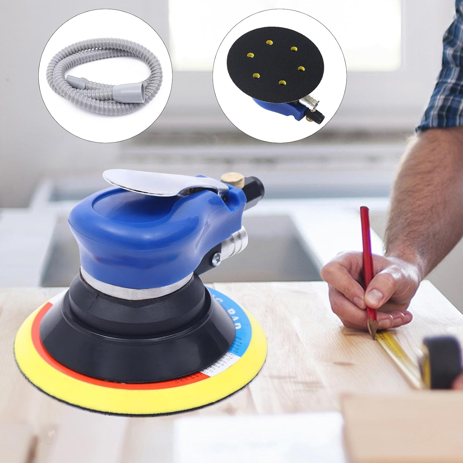 6Inch Air Palm Orbital Sander Hand Sanding