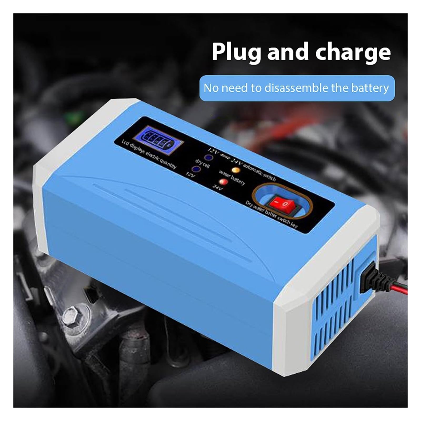 12V 24V 10A Samochodowa Ładowarka Wyświetlacz LED Inteligentna Ciężarówka Motocykl Puls Naprawa Wet Dry Lead Acid Wydajne Szybkie ładowanie