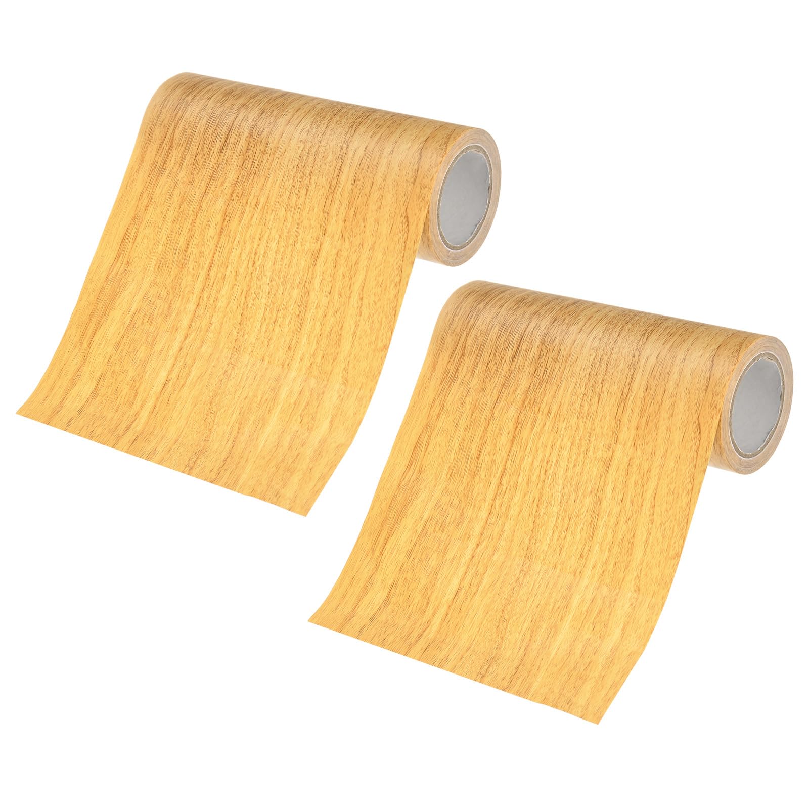 M METERXITY 2-Rolls Wood Grain Repair Tape, 6 Inch x 15ft / 10cm x 4.57m Self-Adhesive Wood Floor Tape, Realistic Textured Repair Patch for Furniture/Floors [Golden Camel]