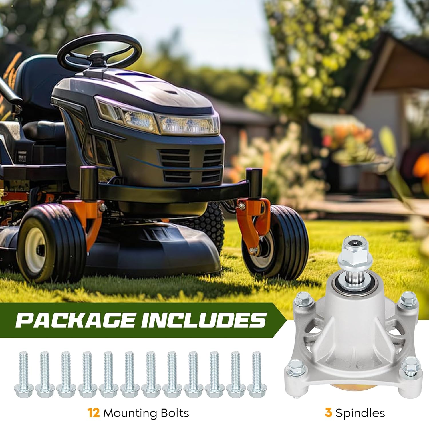 604214 Spindle Assembly Fit for Hustler 36'' 42'' 52'' Deck for Hustler Raptor Limited 931741 931881 931899 931998US 932004US 939231 938480 Zero Turn Mowers 3 Pack