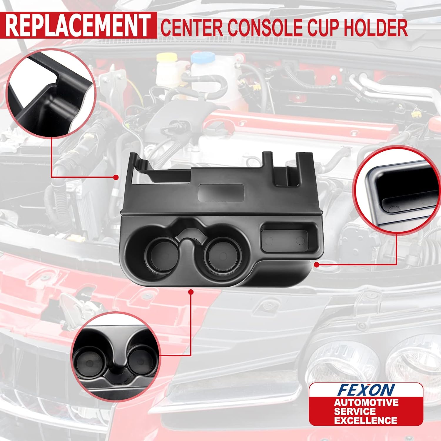 Cup Holder add-on Replacement for 1999-2001 Dodge Ram 1500 2500 3500 Black