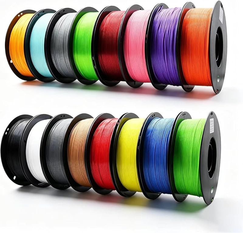 PETG 3D Printer Filament 1.75mm, 16-Color Set, Strong & Durable，Heat-Resistant, Low-Warp, Smooth Finish, Ideal for Functional Parts, Engineering Models & Large Multi-Color Printing Projects