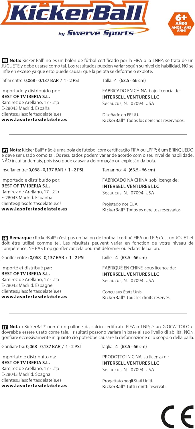 Kickerball Glow specifikációk