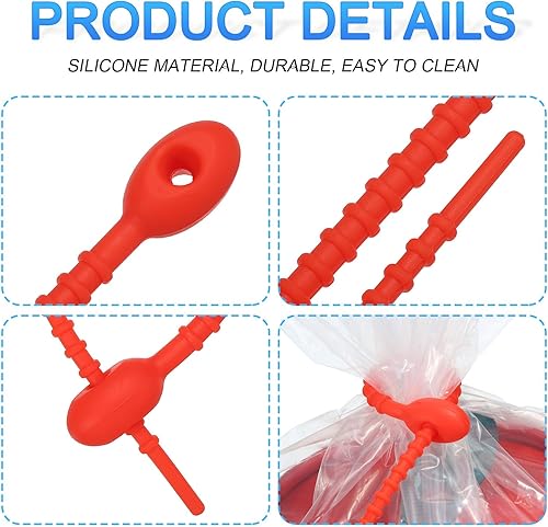 Miniatura 10 de MECCANIXITY Paquete de 15 bridas de silicona reutilizables de 8.5 pulgadas para el hogar, oficina, cocina, organizador de bolsas de alimentos,