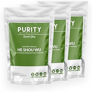 Sponsored Ad - Purity Natural Beauty Certified Organic He Shou Wu - Large 5oz Bag of 30:1 Concentrated-Fo-ti - Organic Fot...