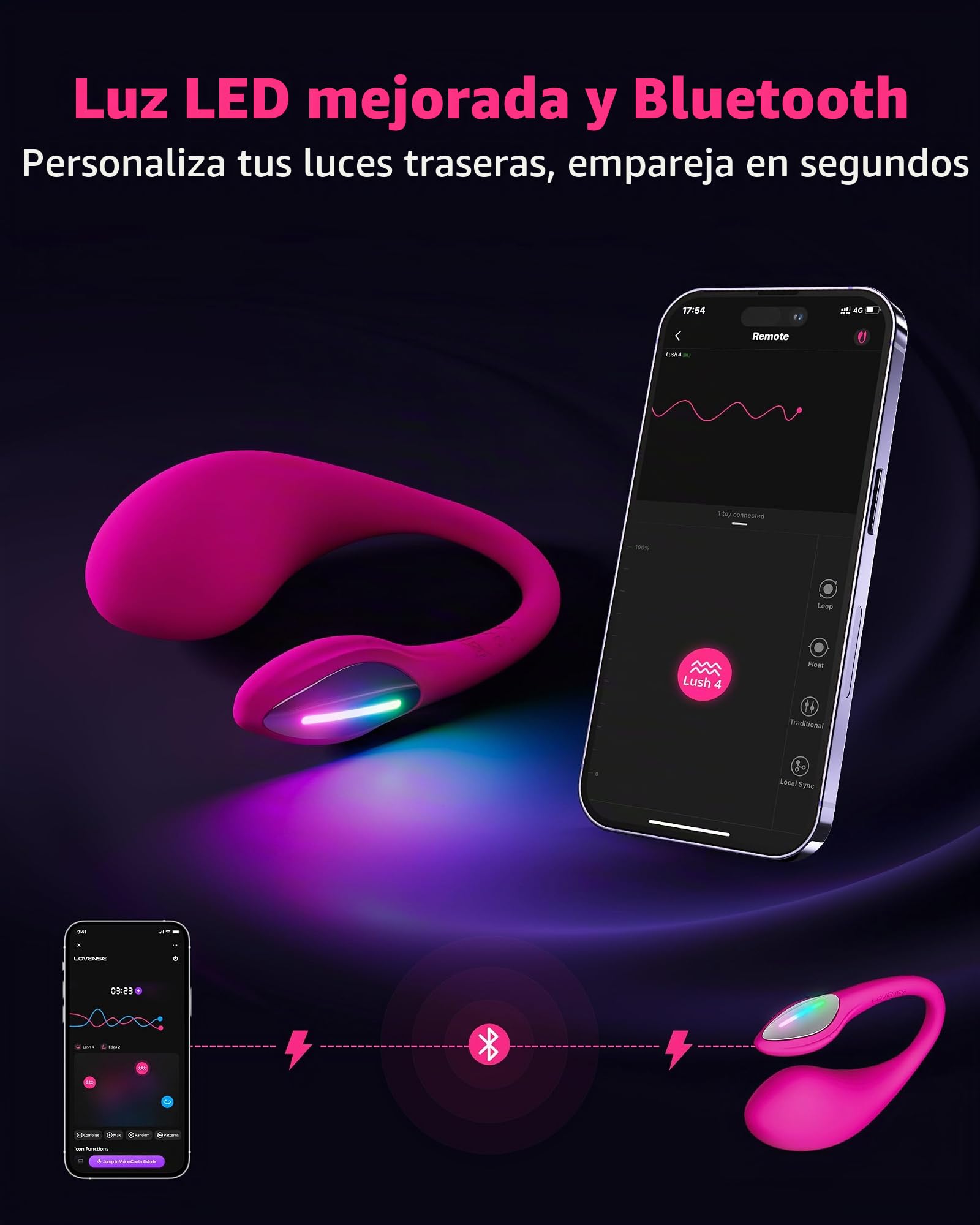 LOVENSE Lush 4 Juguetes Eróticos Para Pareja Sexuales, LOVENSE Ferri Mini Vibrador de Bragas Magnético con Control Remoto App