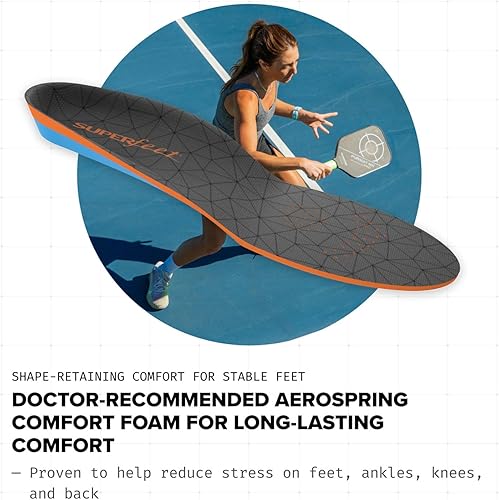 Miniatura 5 de Superfeet - Plantillas de alivio de presión para todo uso - Insertos de espuma de confort con soporte de arco mediano, de talla profesional, para