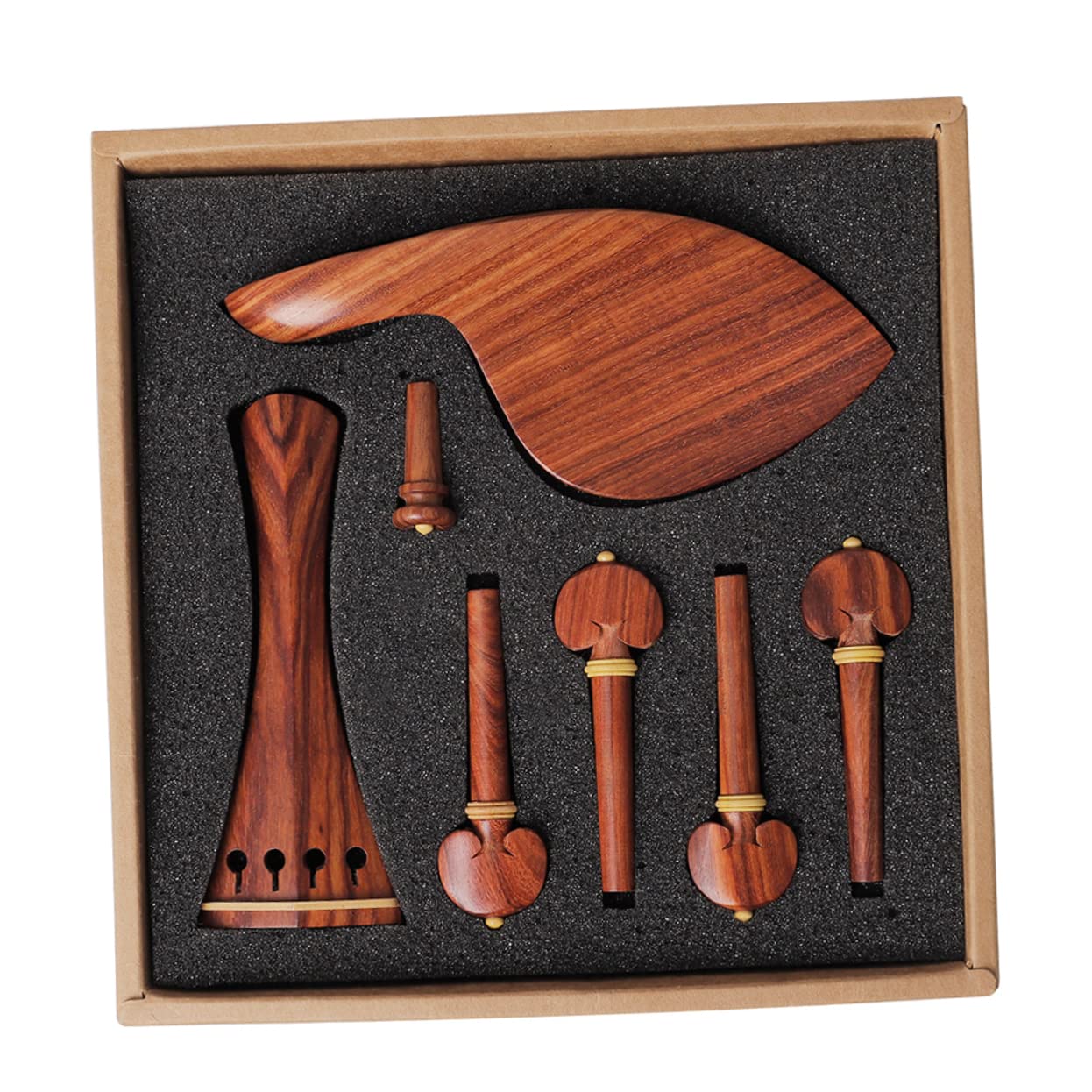 ibasenice 2ensembles Kit Rechange De Jujubier Pour Violon Mentonnière Tendeur Chevilles Et Embout De Queue Accessoires Pour De Violon