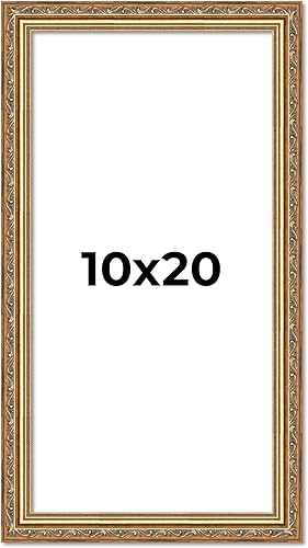 Vista 149 de Poster Palooza Marco de fotos de madera tradicional dorado antiguo de 6 x 18 pulgadas con plexiglás acrílico UV, respaldo de tablero de espuma