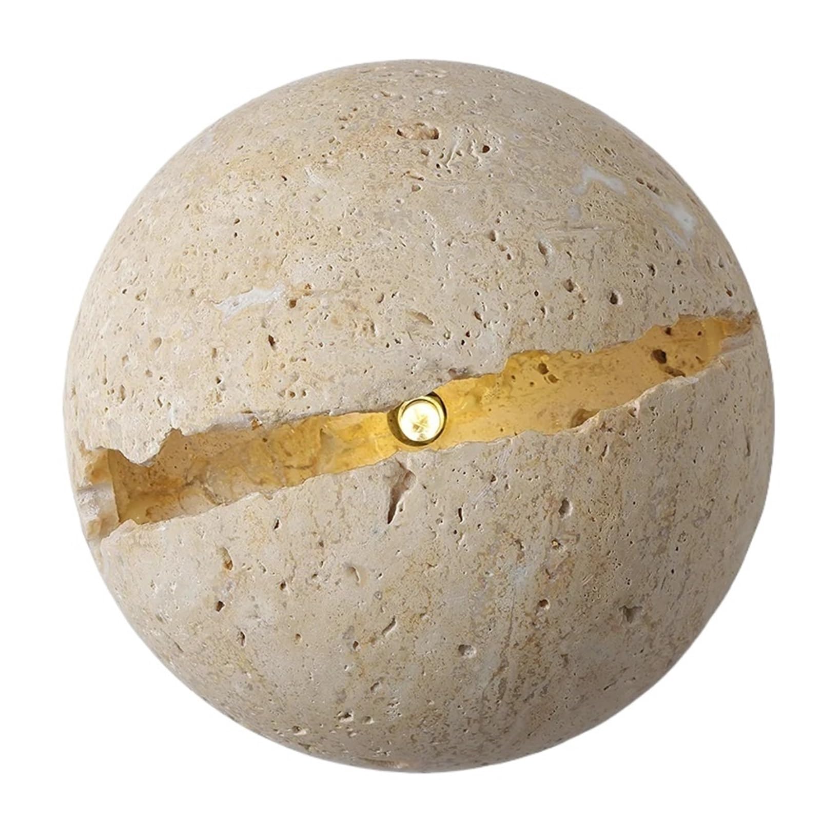 GDBAGKDQK Retro Dinosaur Egg Shape Natural Stone Art Wall Lamp Yellow Travertine Hemisphere LED Sconce Atmosphere Corridor Light Fixtures Bright Lights