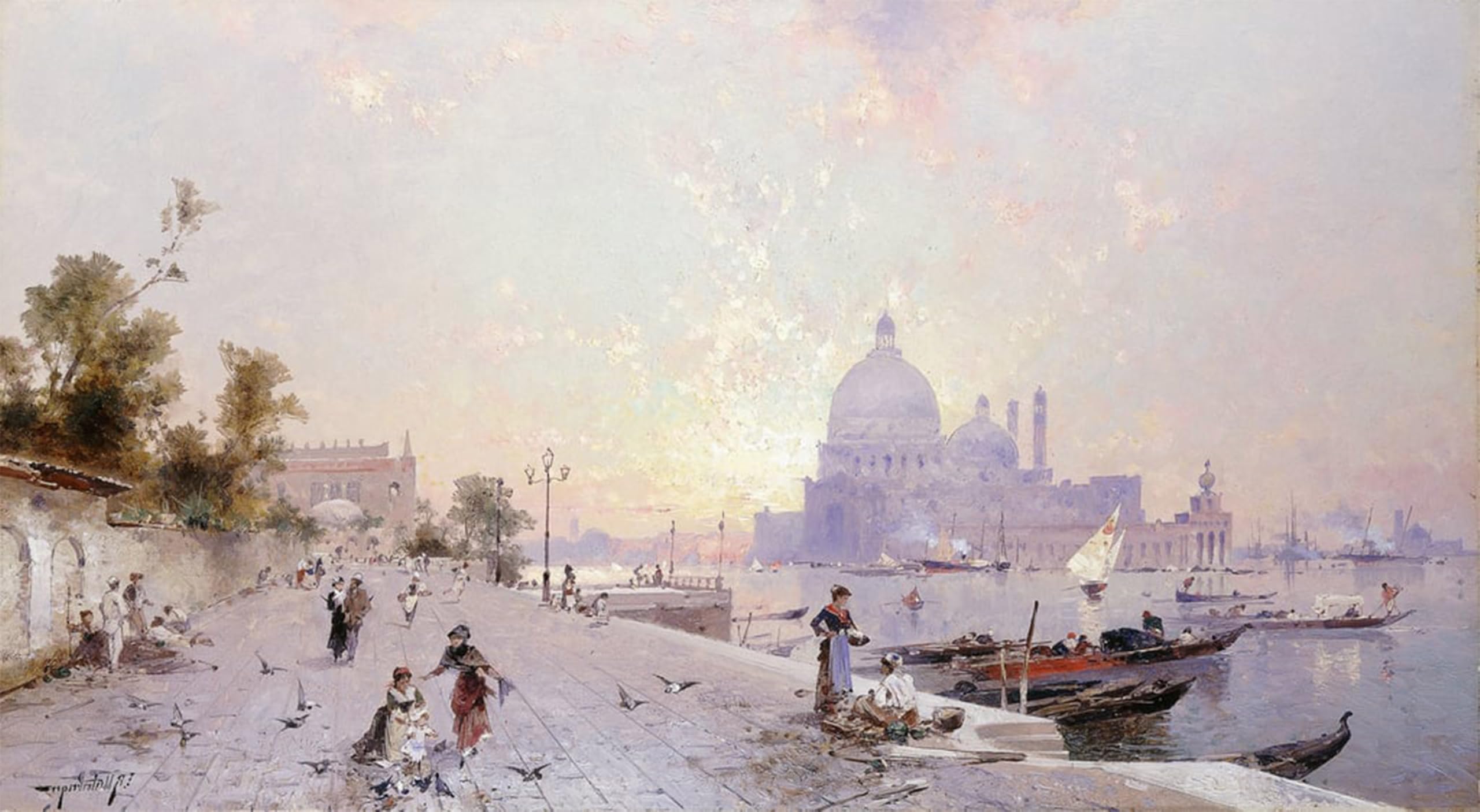 POSTERIIk Famous Animal Posters Vintage Picture Saint Mary of Santa Maria Della Salute by Richard Unterberger Modern Wall Decor for Home Decor 60x90cm