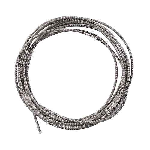 Othmro Cuerda de alambre de acero inoxidable 304 de 22.97 pies, cable de alambre de metal flexible de 0.2 pulgadas de diámetro para barandilla,