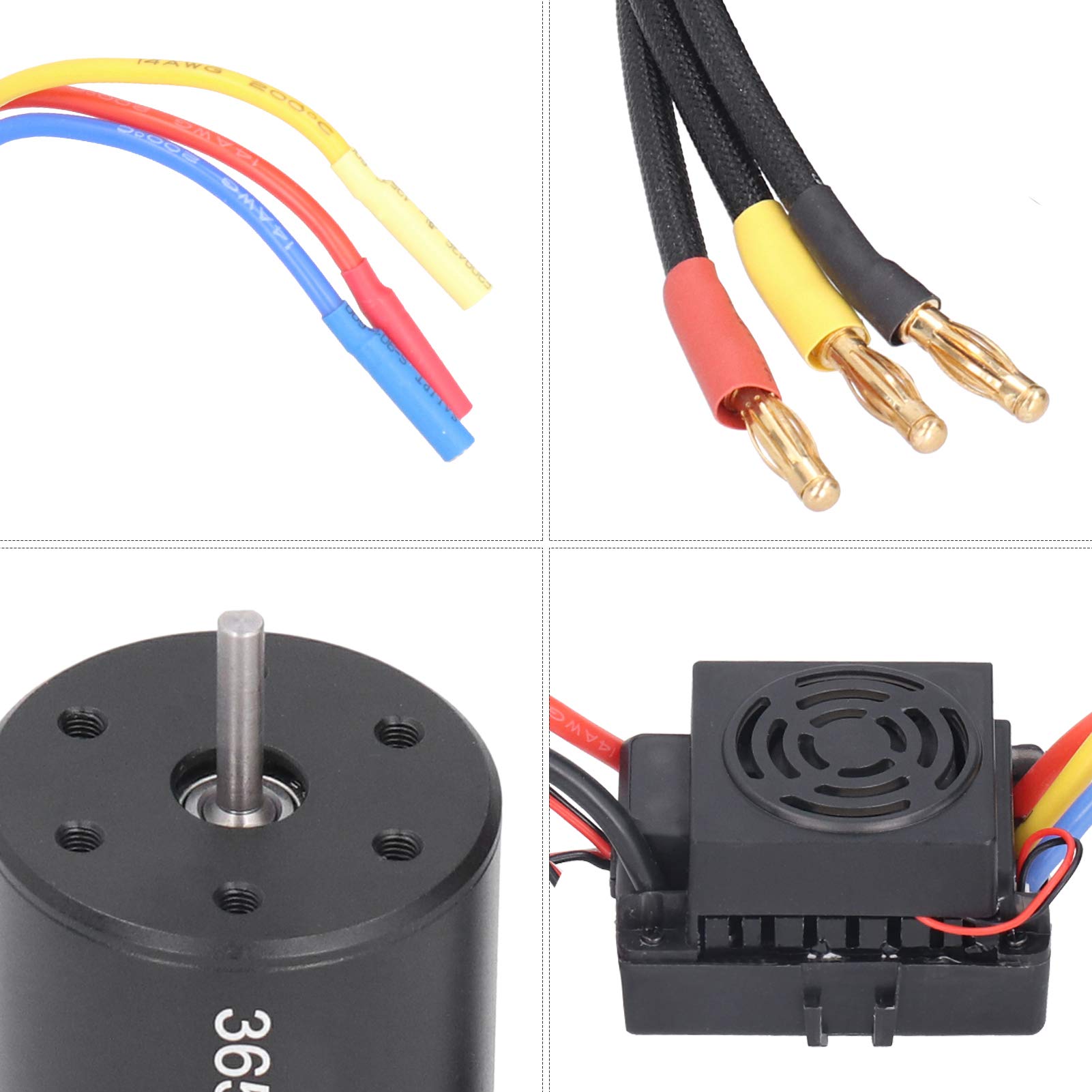 3650 Set di parti ESC senza spazzole per motore brushless impermeabile 3100KV 60A per auto RC 1/10