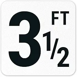 Marcador de profundidade de piscina adesivo de vinil de 9,5 m, 15 x 15 cm, marcador de piscina antiderrapante, feito nos EUA por Sigo Signs