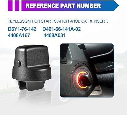 Miniatura 5 de Botón de encendido de arranque sin llave de repuesto para Mazda CX-9 2007-2015 2007-2011 CX7 2006-2007 Mazda 6 Pomo de llave de encendido y juego de