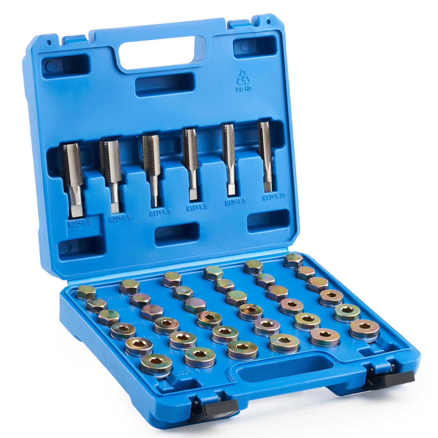 Orion Motor Tech 150 Pezzi Kit Riparazione Filettatura per Coppa dell'Olio M13 M15 M17 M20 M22 Kit Riparazione Filetti del Tappo di Scarico dell'Olio con Rondelle Rubinetti Filettati Tappi di Scarico
