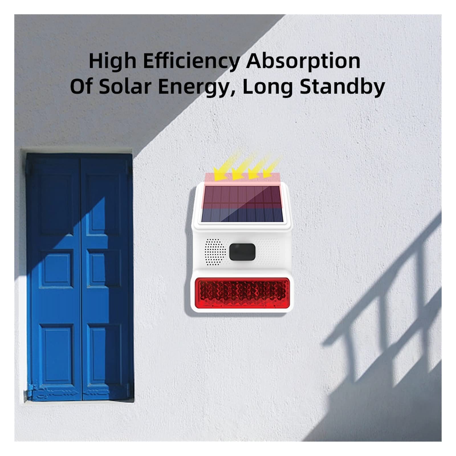 Sistema di Allarme di Sicurezza Domestica, 433MHz Wireless Light Flash Strobe Outdoor Solar Waterproof Siren for antifurto Domestico di Allarme Sicurezza Domestica(Set B)