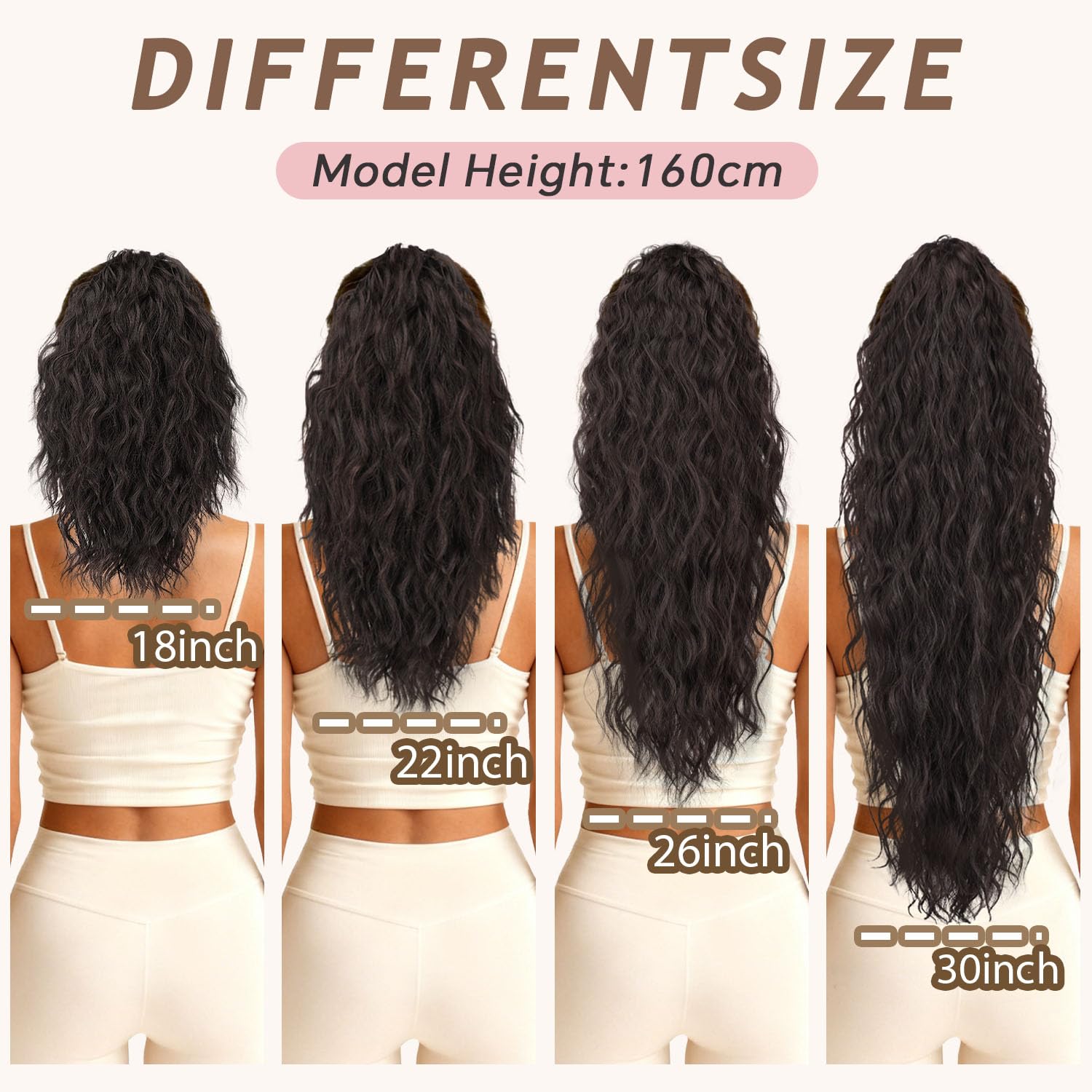 ORSUNCER Ponytail Extension Claw 30" Curly Pony Tail Clip in Hair Extensions Fluffy Natural Looking Synthetic Hairpiece for Women Black - Image 8