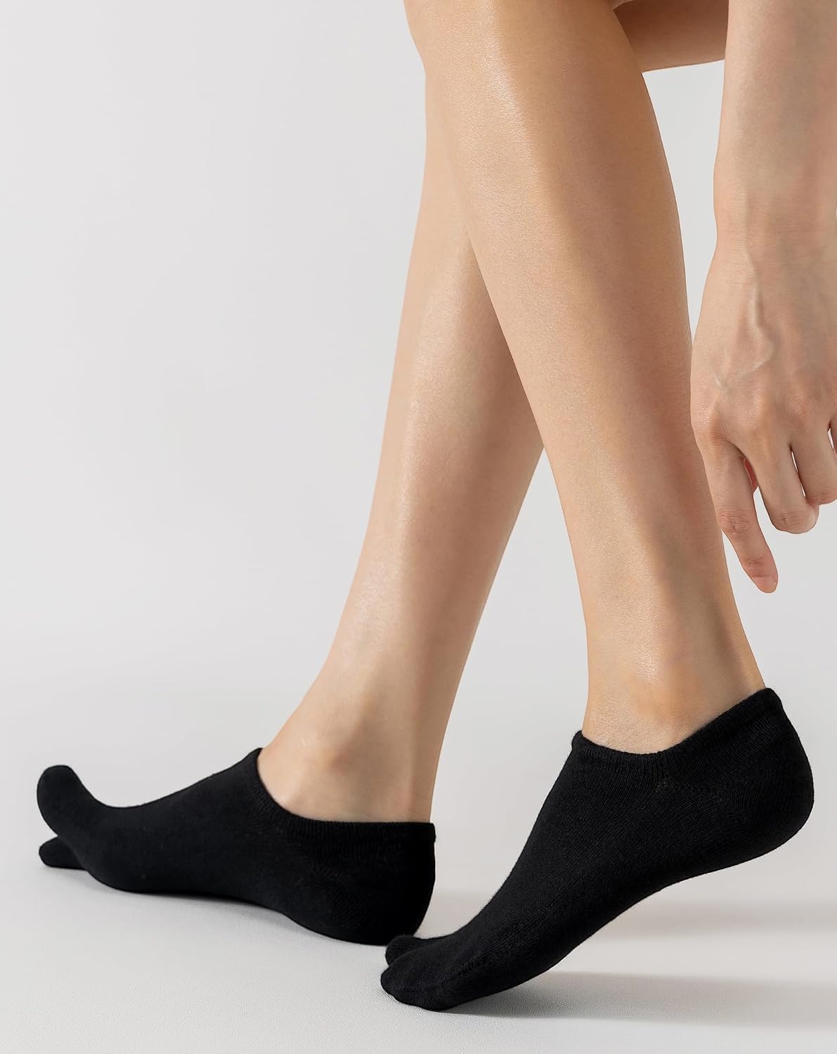Yawlsow 3 Pairs Flip Flop Tabi Socks for Women Men, No Show Split Toe Socks, Non Slip Low Cut Cotton Ankle Socks