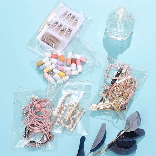 Miniatura 8 de Bolsas de celofán resellables de 4 x 6 pulgadas, 1000 piezas, bolsas autosellantes para productos de embalaje, bolsas de celofán autoadhesivas a