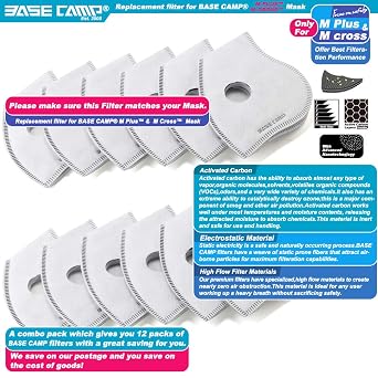 BASE CAMP Dust Mask Bundle with 18 Filters