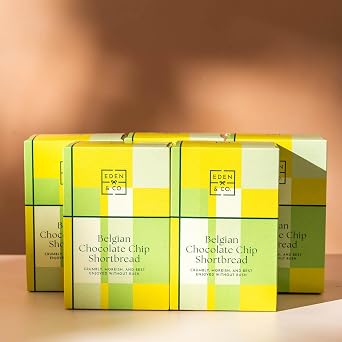 Belgian Chocolate Chip Scottish Shortbread 5 Pack, Luxury Biscuits, Vegan and Gluten Free, Dairy Free, Egg Free, Nut Free,150g Each by EDEN & CO.