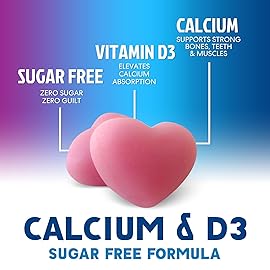 Calcium Supplement Gummies - Sugar Free Calcium Gummy with 400 IU Vitamin D3 for Best Absorption - Supports Immune Health, Bones & Teeth - Nature\'s Calcium Chews for Women & Men - 120 Gummies