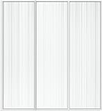 MARWELL Moon Folding Bath Screen - 3-Piece, White Aluminium Frame, Plastic, 120 x 130 x 5 cm - Shower Enclosure for Bathtub - 5