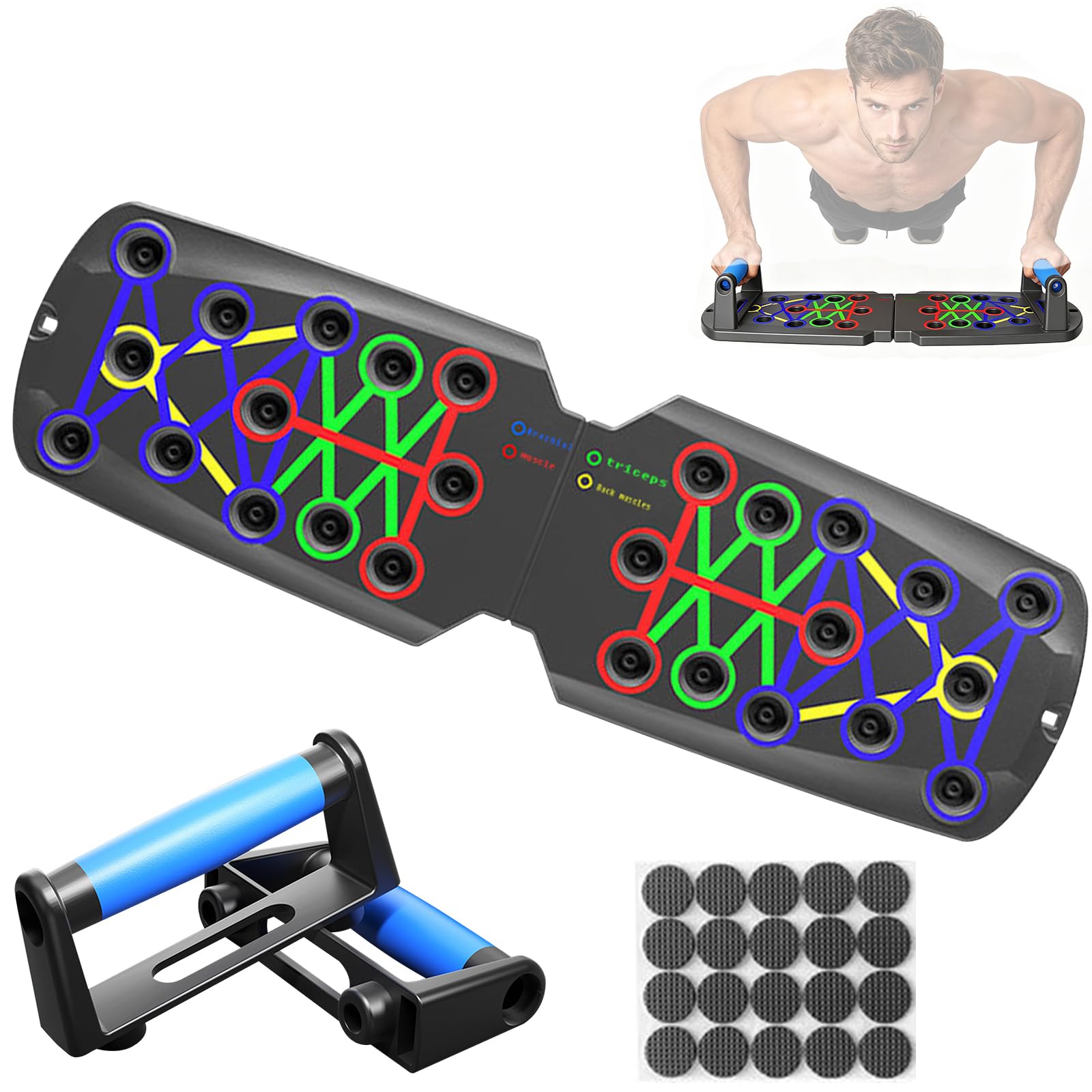 Push Up Board, portatile multi-funzione staccabile 14 in 1 Pushup, supporto pushup per allenamento della forza con manici per uomini donne allenamento fitness petto esercizi muscolari