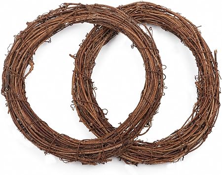 YYCRAFT 2 Pcs Wooden Grapevine Wreath 14"
