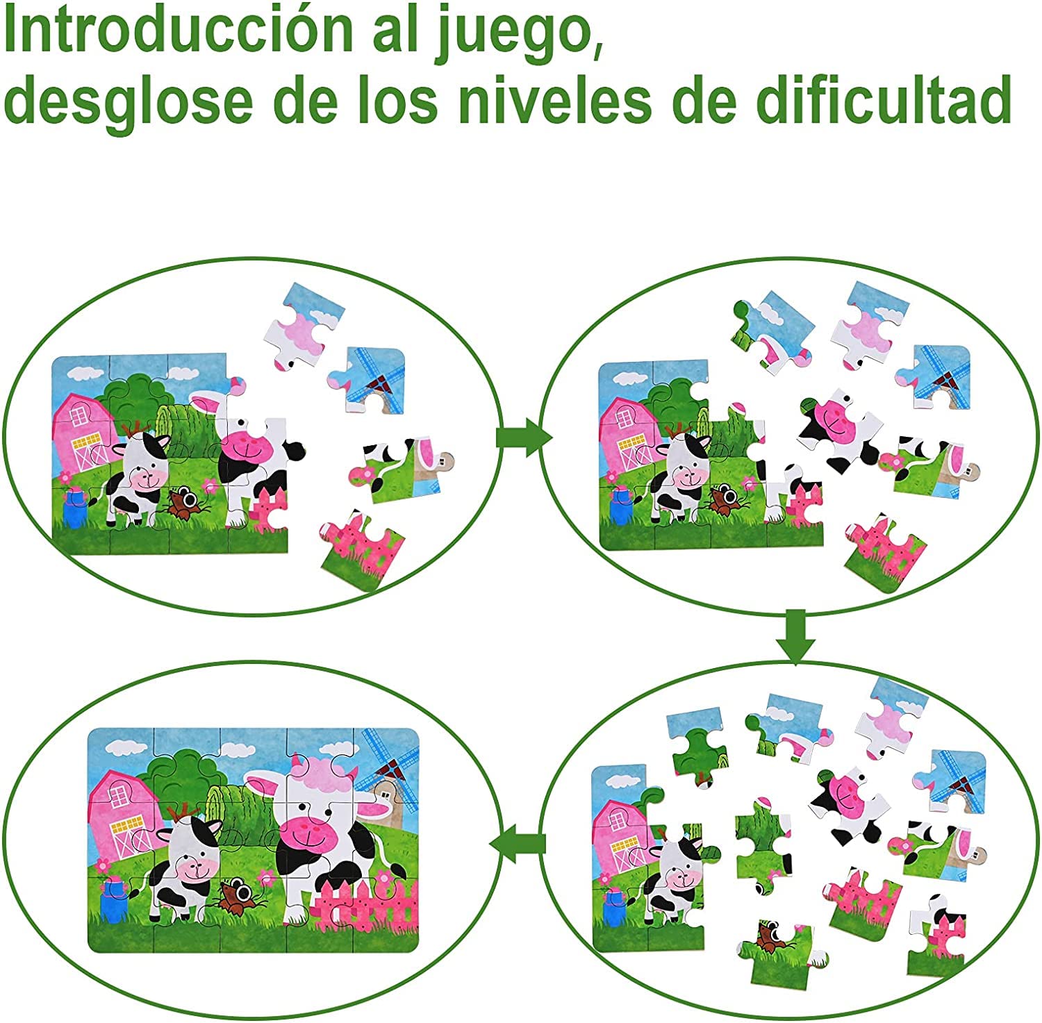 Faburo Puzzle 1 2 3 4 5 años Juguetes Niños, Brinquedos Bebe 8 Pcs, Juegos Educativos Conocer Animales, Rompecabezas Juegos Niños, Regalo Niña y Niño, Juguetes Educativos Infantiles con Caja Regalo