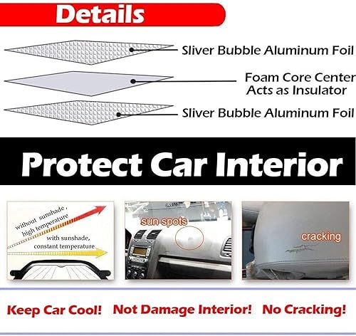 Miniatura 8 de Big Hippo Parasol para parabrisas de automóvil, protección contra rayos UV, parasol para ventana delantera de automóvil, protector solar plegado,