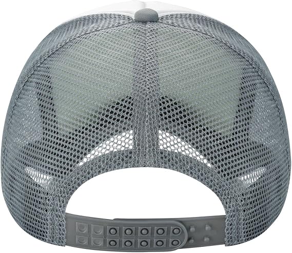 Fresh Sage Green White Breathable Mesh Trucker Hat Comfortable Sponge-Lined Front & Adjustable Fit for Outdoor & Casual Wear Gray