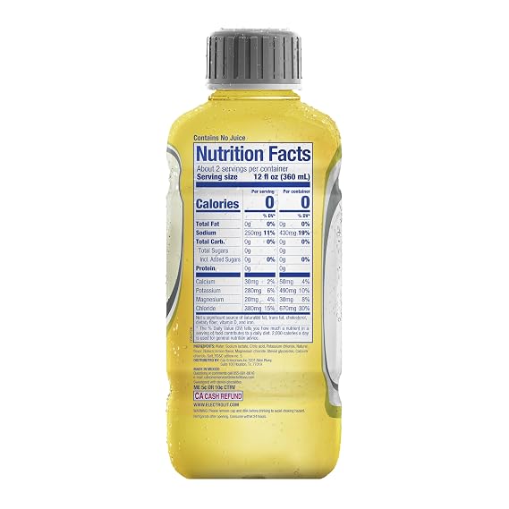 Electrolit Hydration Electrolyte Drinks, Sports Beverages with Electrolytes, Magnesium, Calcium & Potassium, Recovery Drink for Post Workout, 12 Pack (Zero Lemon Breeze)