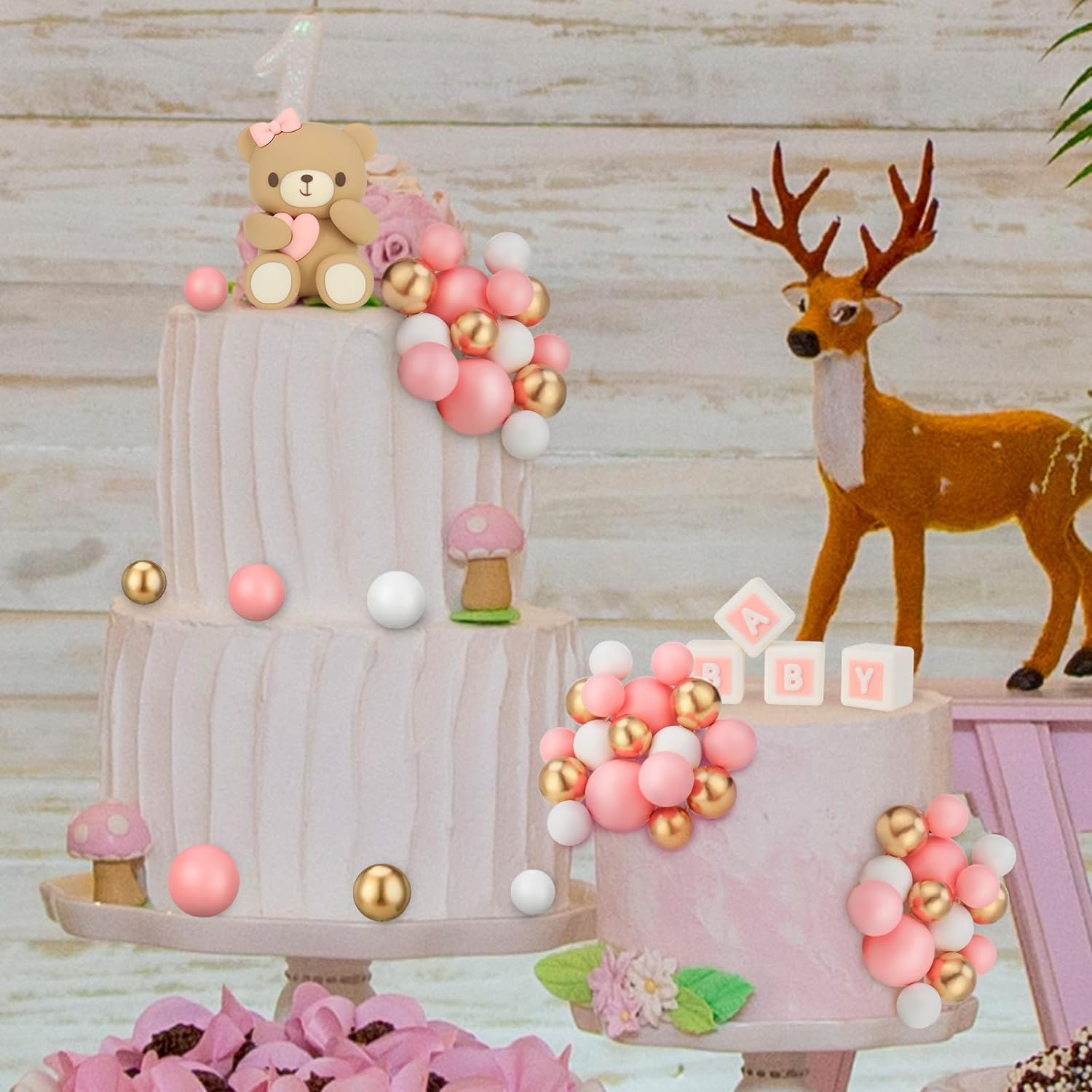 Palline Decorative per Torte Orsetto per Torta Decorazione 29 Pezzi Decorazioni Torte Blu Orso Cake Topper Compleanno Battesimo Ragazzo Baby Shower, Celebrazione, Festa di Rivelazione