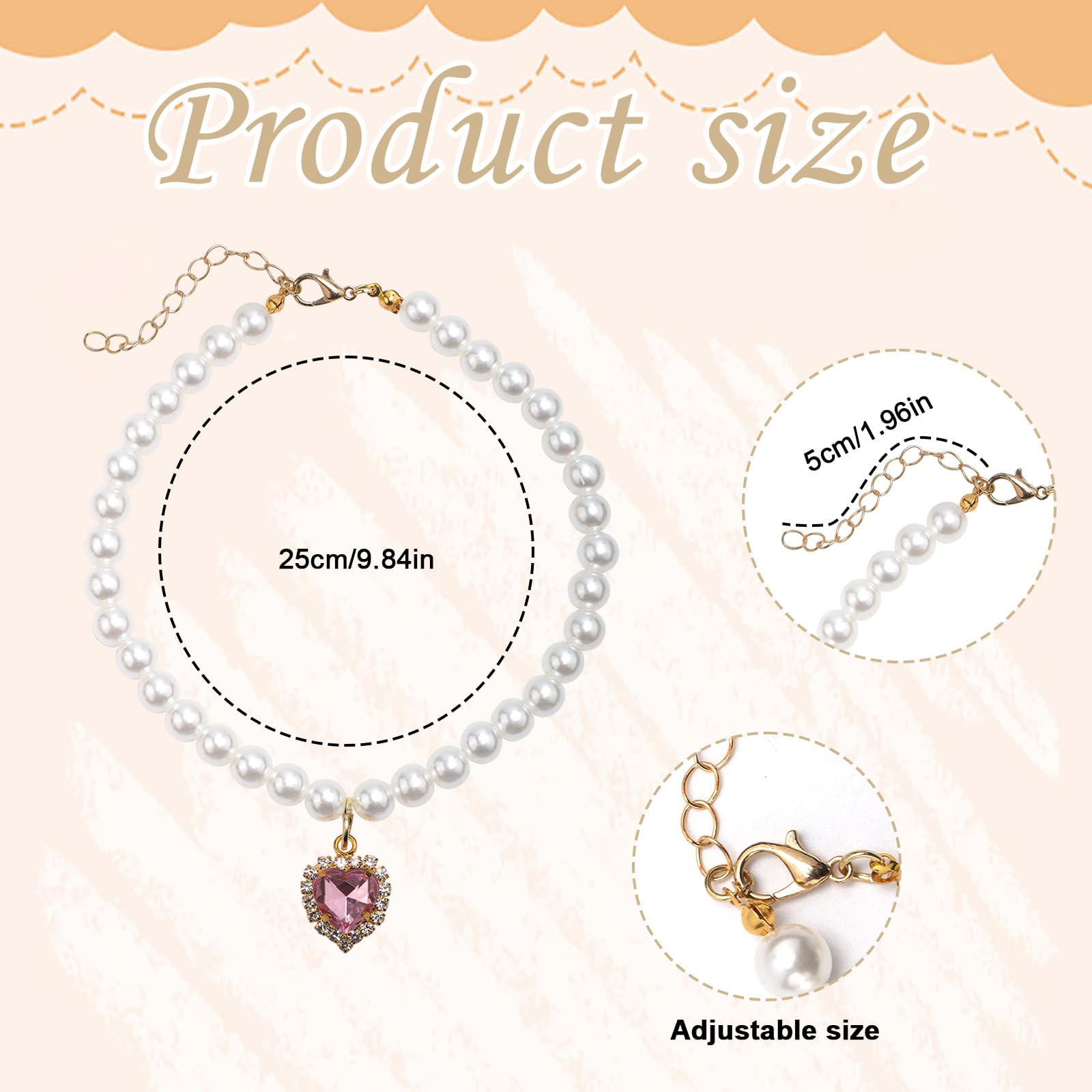 3pcs Dog Cat Pearls Collar - Image 2