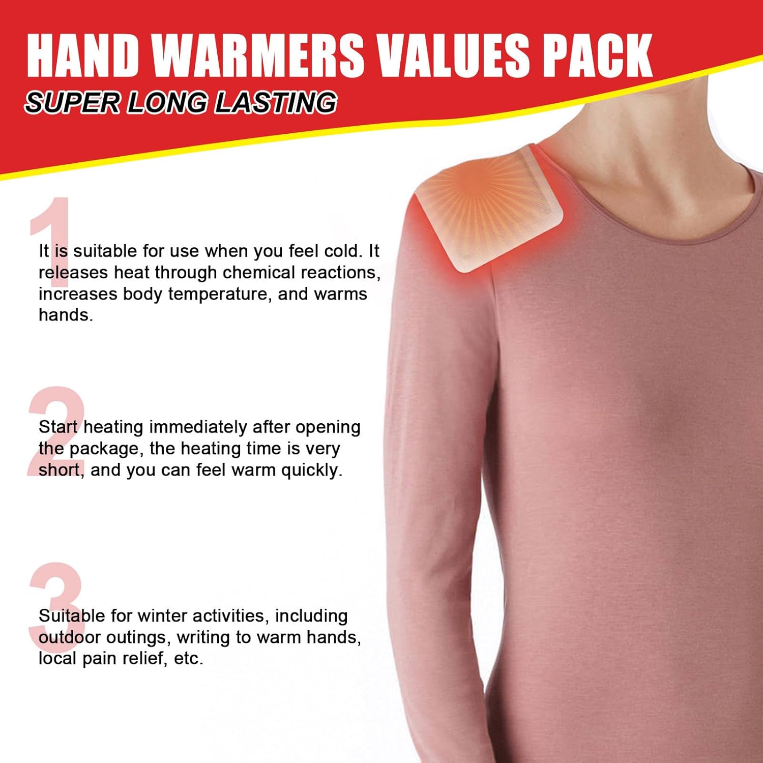 40pcs Pocket Hand Warmers Long Last Warmth for Teenages for Winter Activities and Daily Use Instantly Relief Warmers Portable Warmth