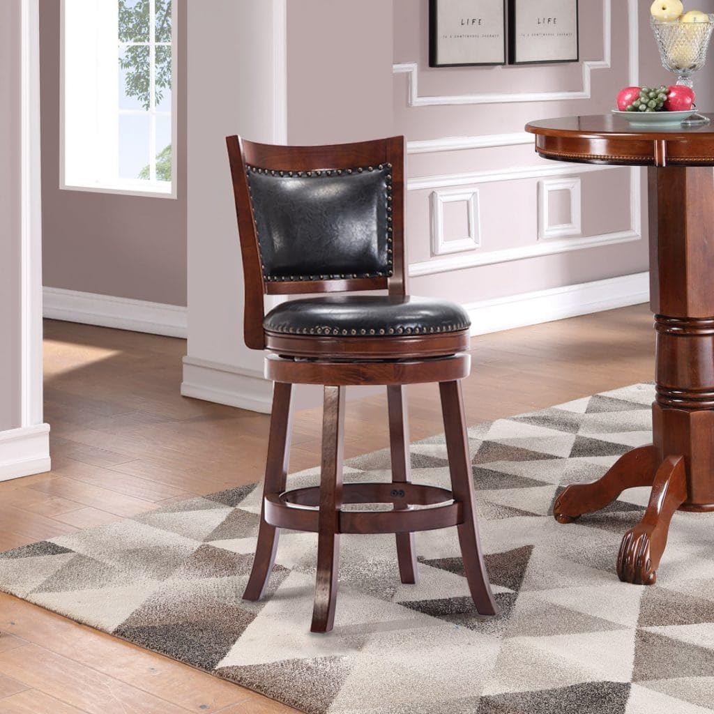 Boraam Bristol Counter Height Swivel Stool, 24-Inch, Cherry