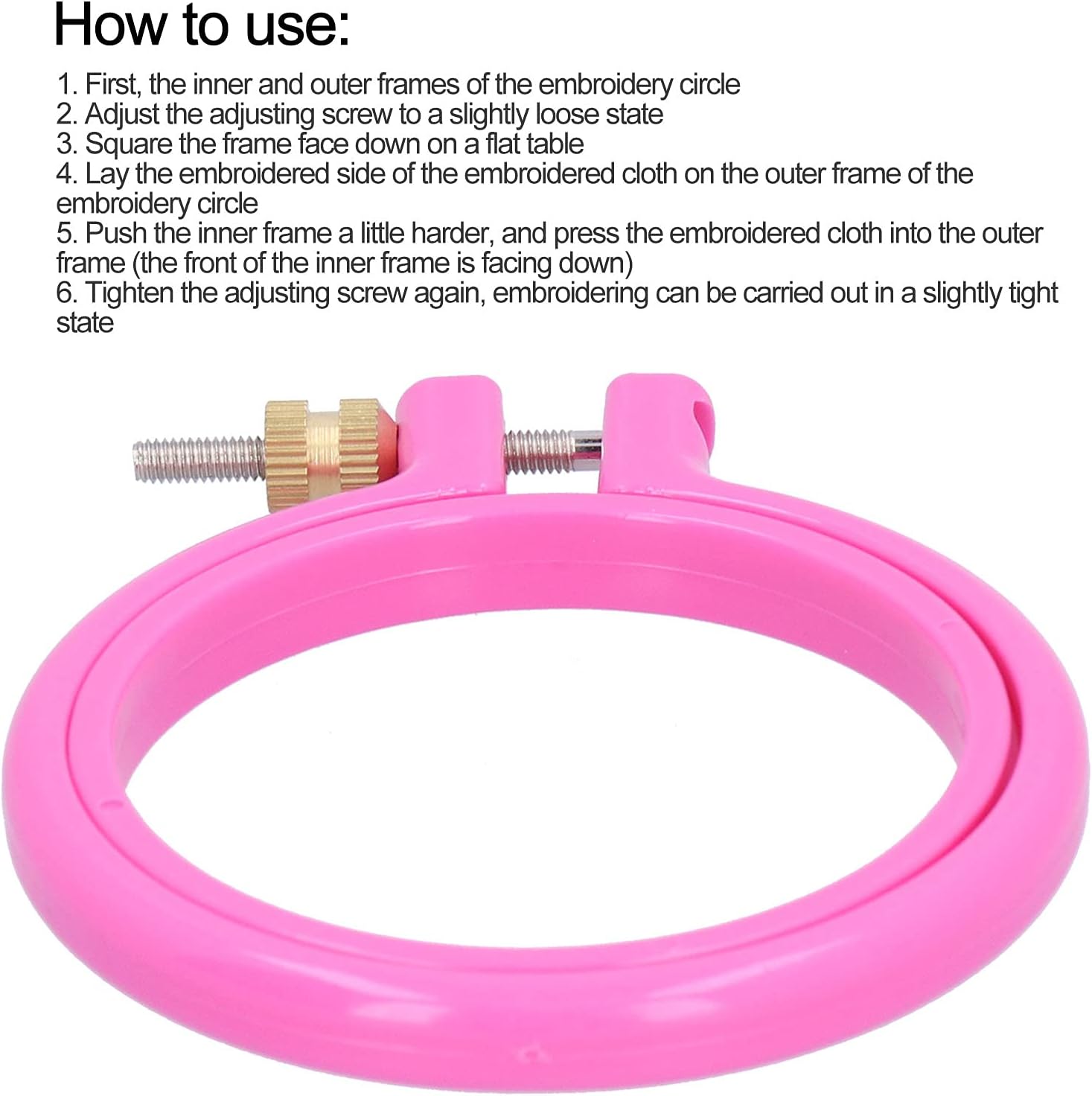 Dioche 2 Inch EmbColorful Plastic Cross Stitch Embroidery Hoop - Adjustable DIY Sewing Craft Ring for Beginners - Sturdy & Durable - One Piece (3in)