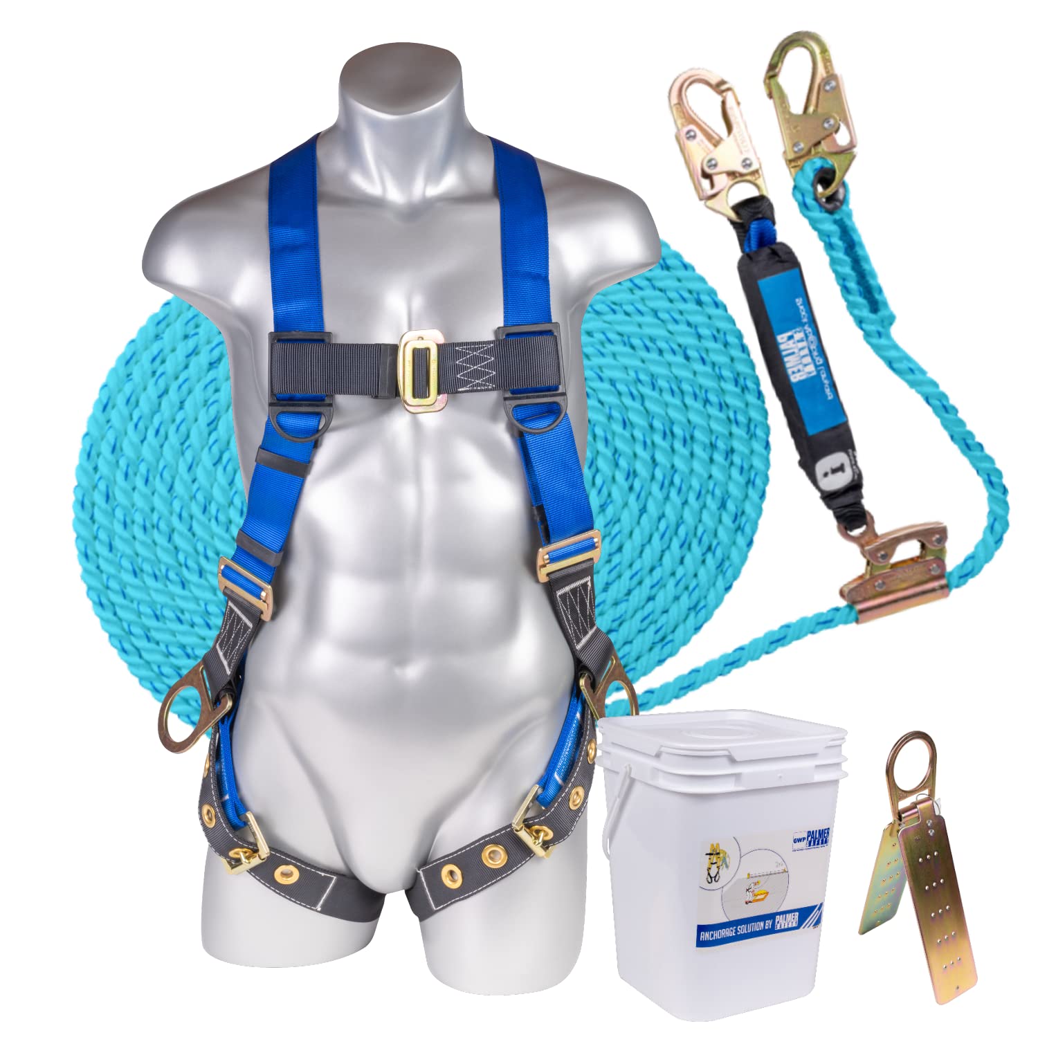 Palmer Safety Fall Protection Roofing Bucket Kit I FullBody Harness