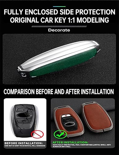 Miniatura 3 de Funda de metal para llavero Subaru, compatible con Forester Crosstrek Outback Ascent WRX STI (p-suba-marrón)