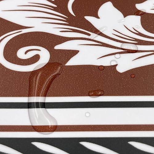 Miniatura 7 de Papel pintado grueso borde autoadhesivo PVC azulejos rollo extraíble baño cocina pared decoración marrón Pteris