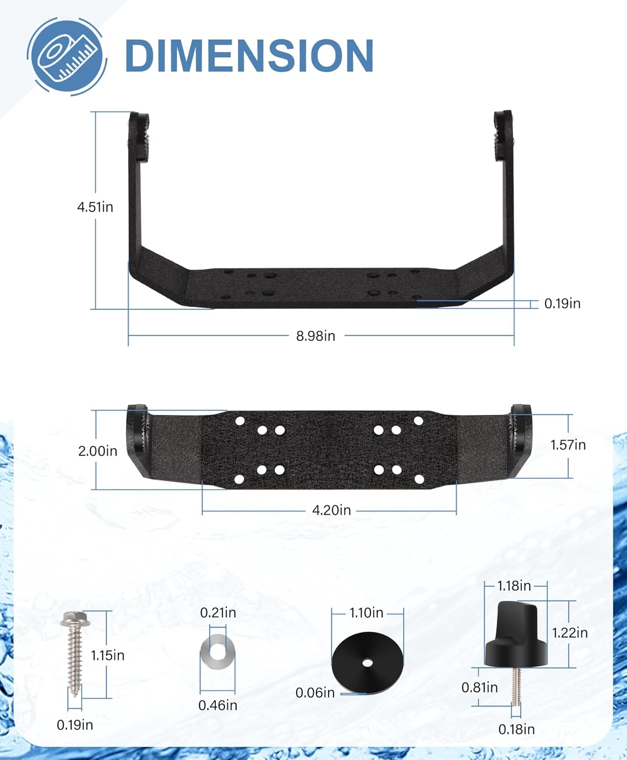 740149-1 Gimbal Mount and 740184-1 Cable Collector Tray and 720057-1 Power Cord Cable Fit for All Humminbird Helix 8/9/10 Models