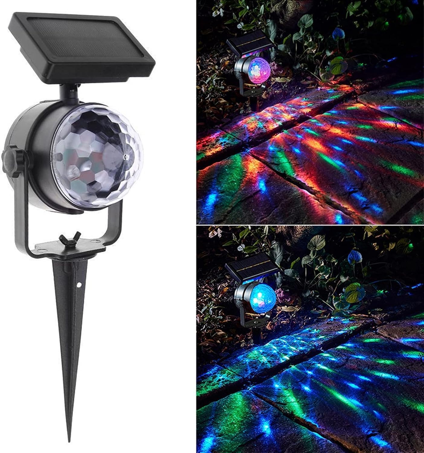 Solar Projector Lights Outdoor, Waterproof Spotlight with Remote & USB, Halloween Christmas Yard Party Decor
