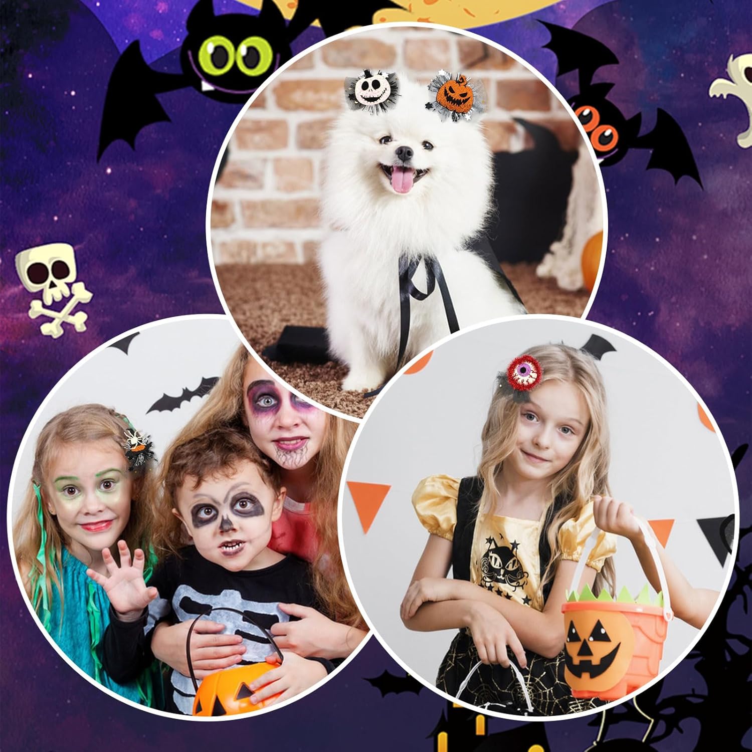 CURASA Halloween Mesh Hair Clips Pumpkin Ghost Witch Hat Punk Hair Decoration Gothic Spider Hairpin Halloween Alligator Barrettes Glitter Sparkly Hair Accessories For Women Girls Party Cosplay Costume - Image 6